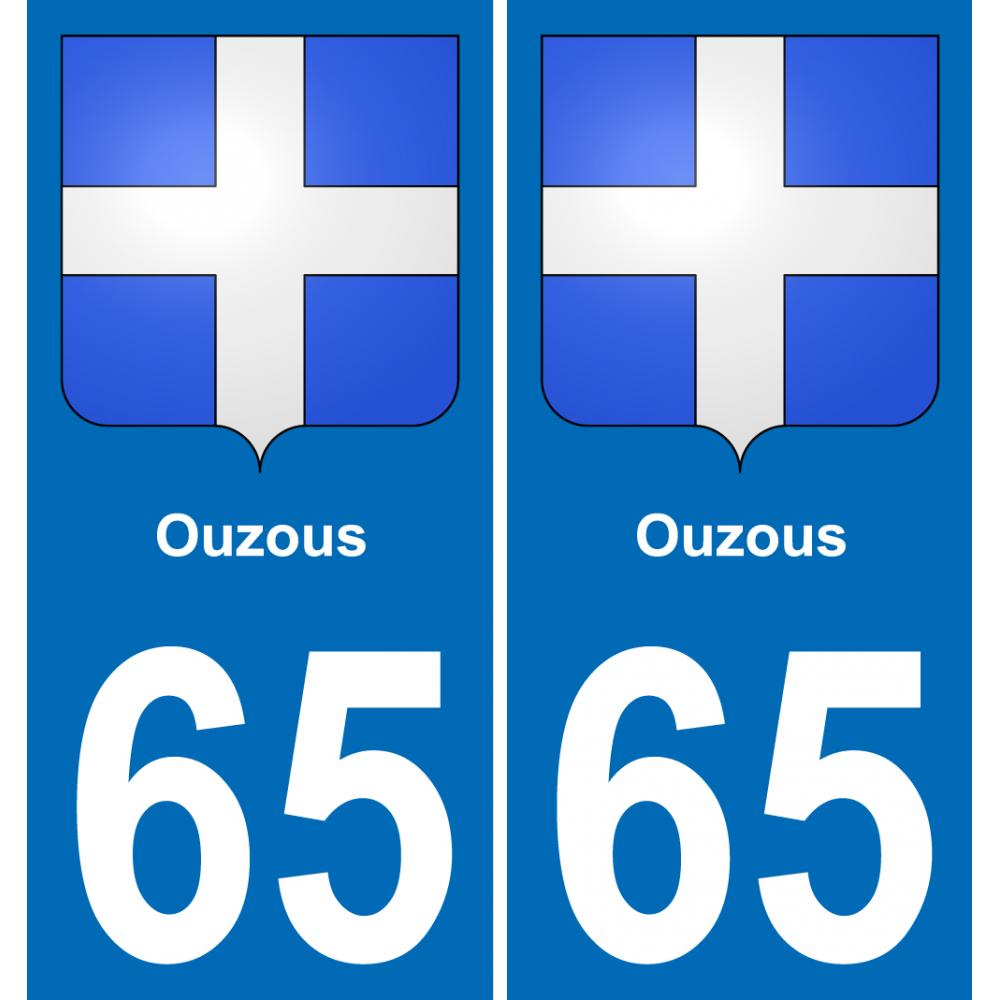 65 Ouzous sticker plate registration city