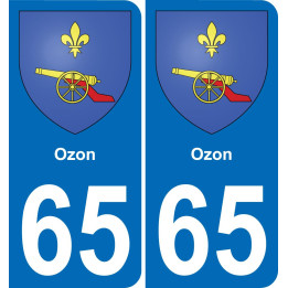 65 Ozon autocollant sticker plaque immatriculation auto ville