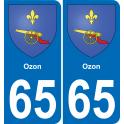 65 Pau autocollant sticker plaque immatriculation auto ville