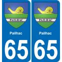 65 Pau autocollant sticker plaque immatriculation auto ville