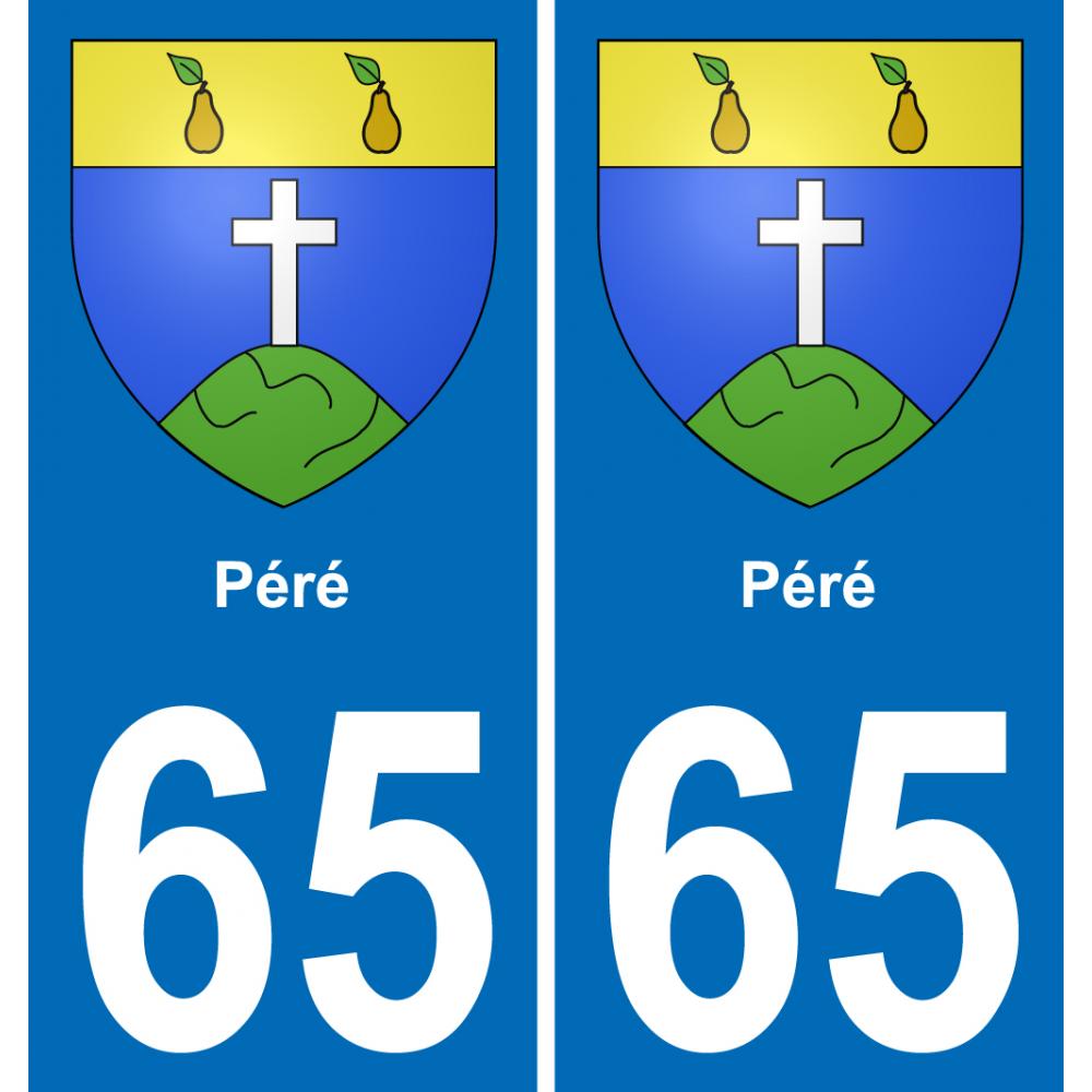 65 Péré sticker plate registration city