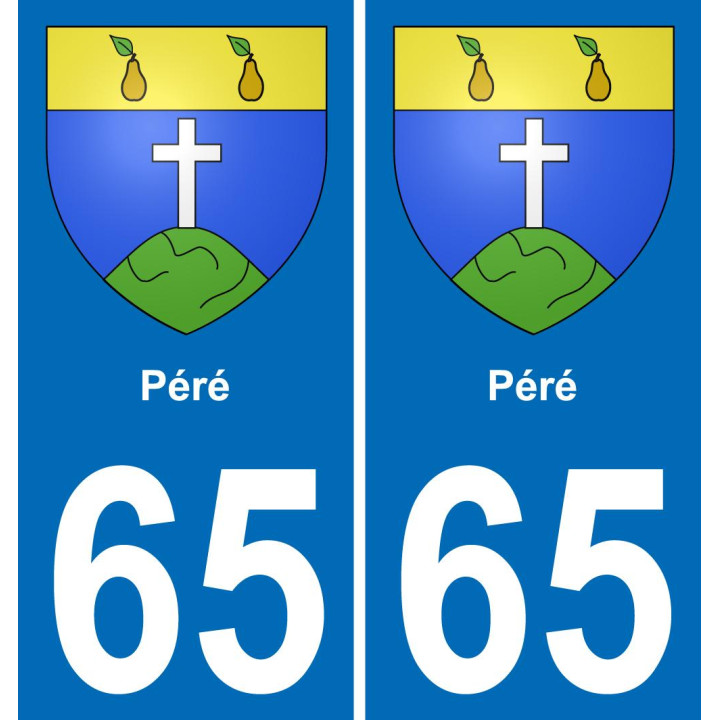 65 Péré placa etiqueta de registro de la ciudad