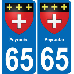 65 Peyraube placa etiqueta de registro de la ciudad