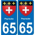 65 Peyraube sticker plate registration city