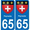 65 Pau autocollant sticker plaque immatriculation auto ville