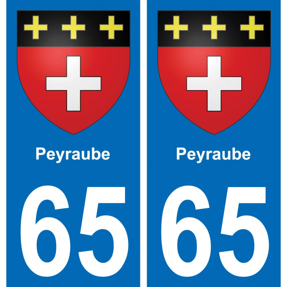 65 Peyraube autocollant sticker plaque immatriculation auto ville