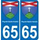 65 Peyret-Saint-André placa etiqueta de registro de la ciudad