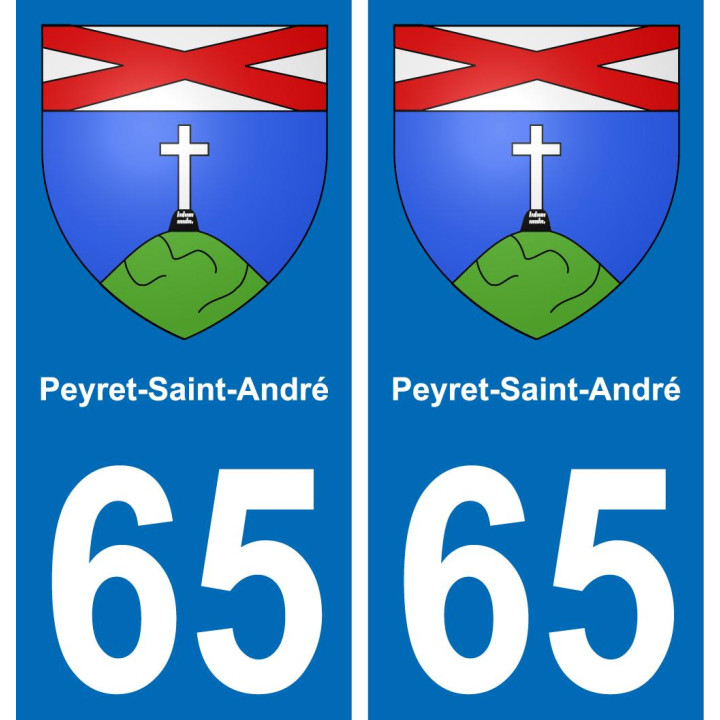 65 Peyret-Saint-André autocollant sticker plaque immatriculation auto ville