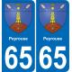 65 Peyrouse placa etiqueta de registro de la ciudad