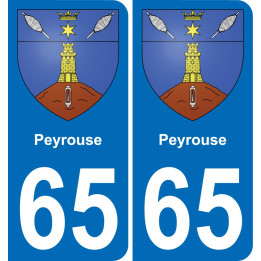 65 Peyrouse autocollant sticker plaque immatriculation auto ville