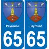 65 Peyrouse sticker plate registration city
