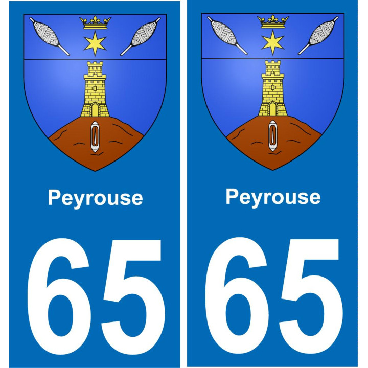 65 Peyrouse placa etiqueta de registro de la ciudad