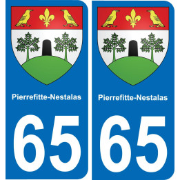 65 Pierrefitte-Nestalas autocollant sticker plaque immatriculation auto ville