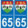 65 Pierrefitte-Nestalas adesivo piastra di registrazione city