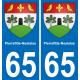 65 Pau autocollant sticker plaque immatriculation auto ville
