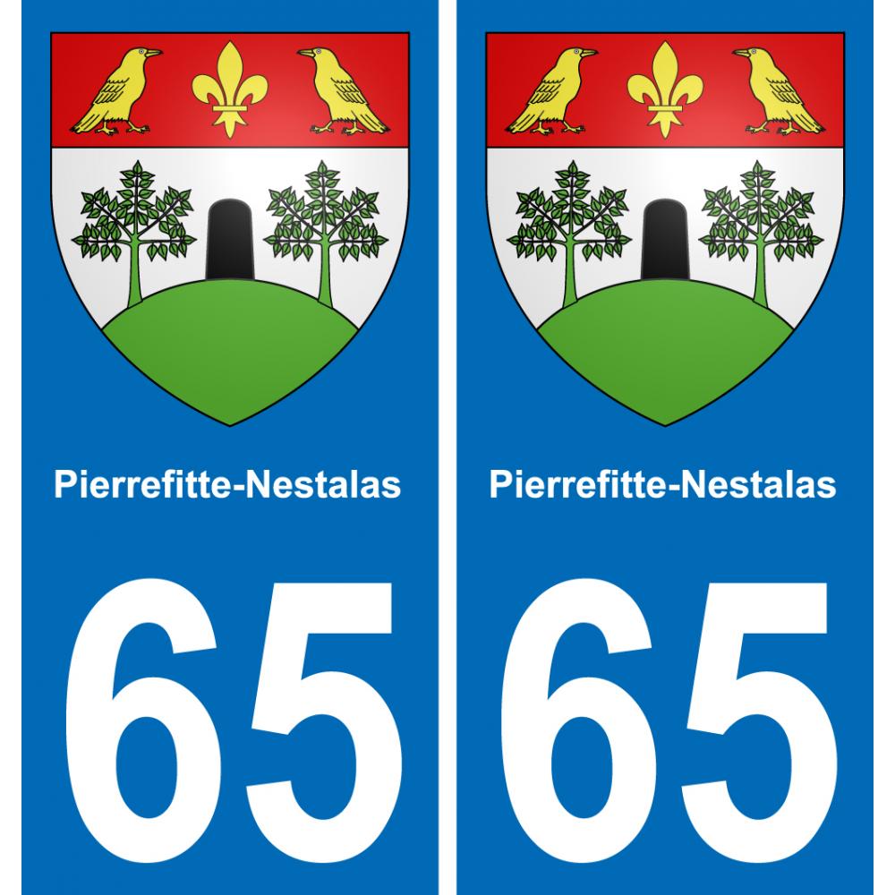 65 Pierrefitte-Nestalas placa etiqueta de registro de la ciudad