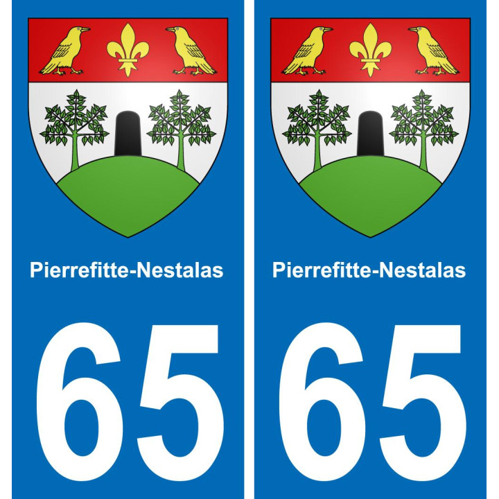 65 Pierrefitte-Nestalas autocollant sticker plaque immatriculation auto ville