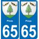 65 Pau autocollant sticker plaque immatriculation auto ville