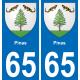 65 Pau autocollant sticker plaque immatriculation auto ville
