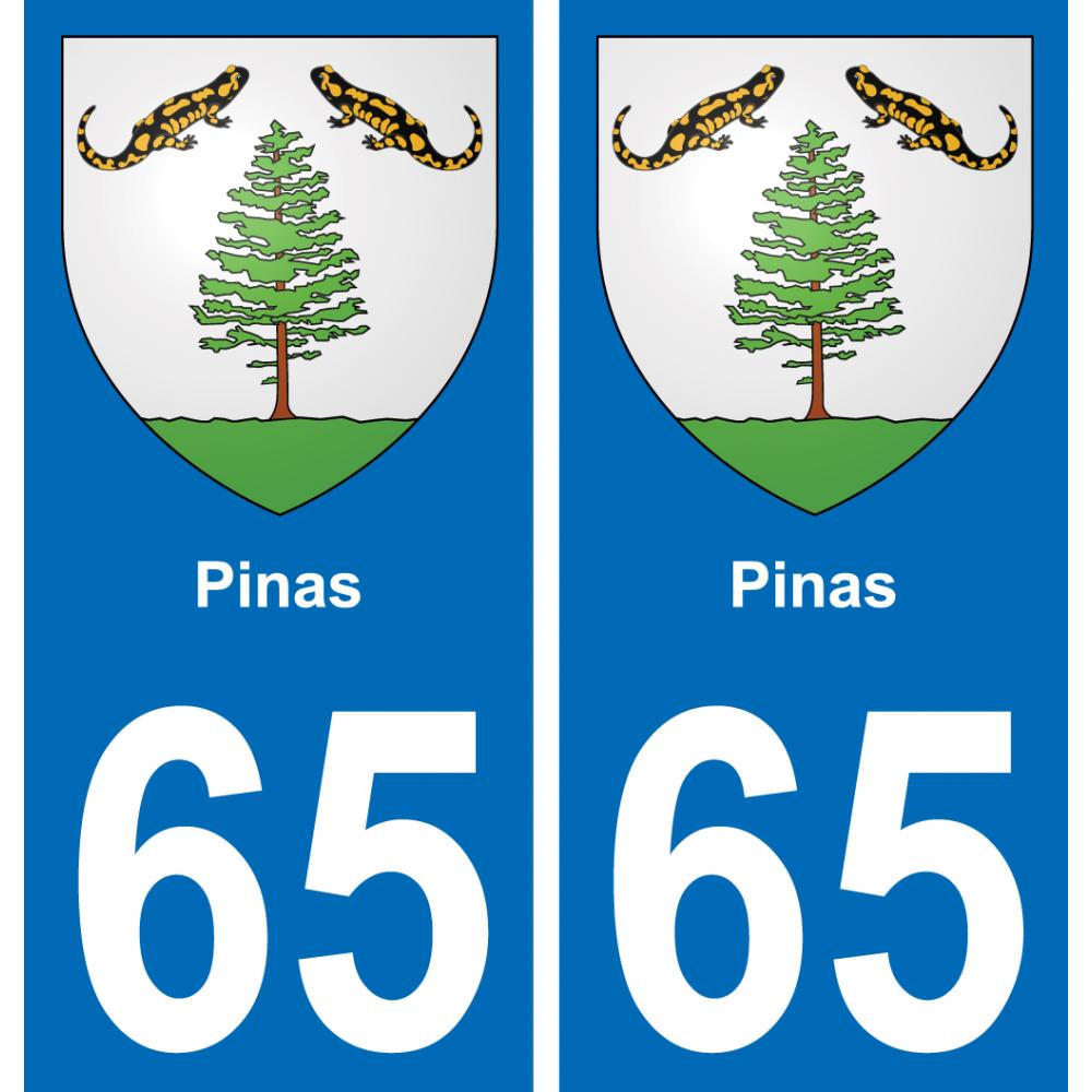 65 Pau autocollant sticker plaque immatriculation auto ville