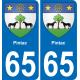 65 Pau autocollant sticker plaque immatriculation auto ville