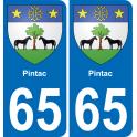 65 Pau autocollant sticker plaque immatriculation auto ville