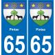 65 Pintac autocollant sticker plaque immatriculation auto ville
