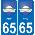 65 Pau autocollant sticker plaque immatriculation auto ville