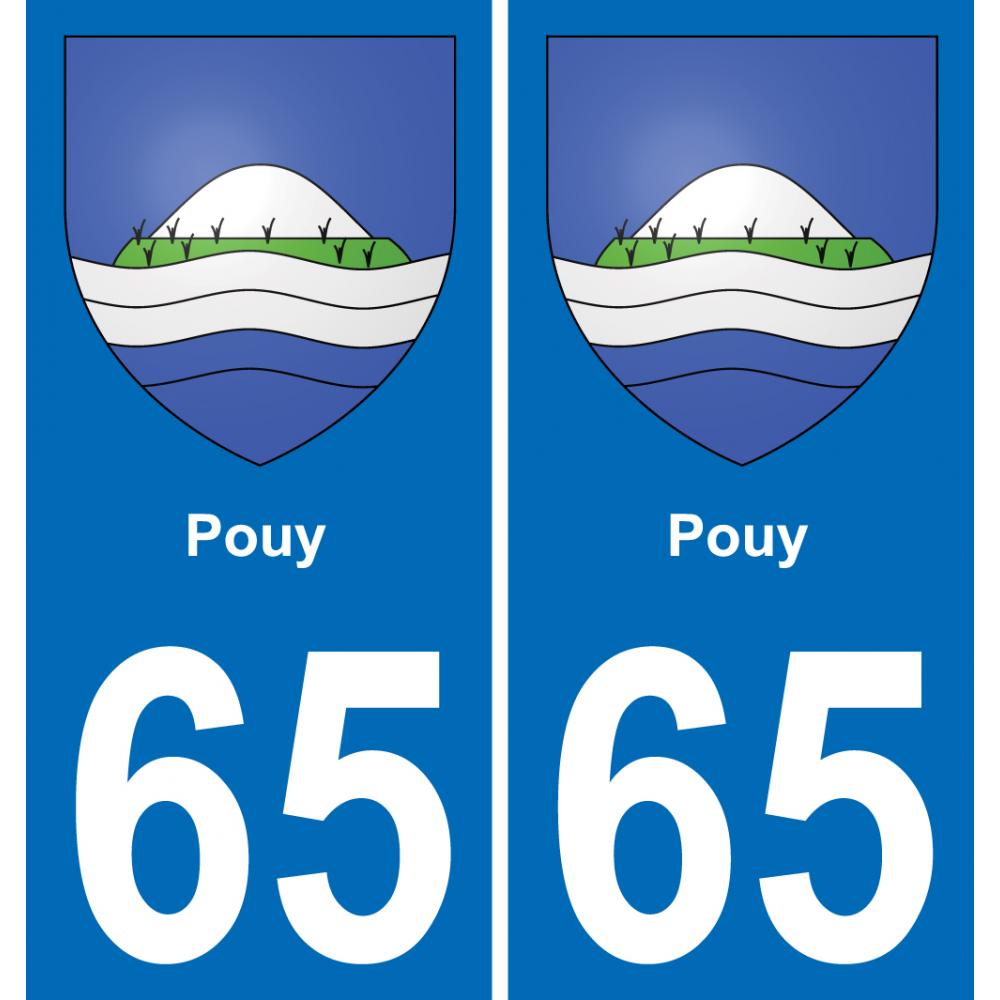 65 Pau autocollant sticker plaque immatriculation auto ville