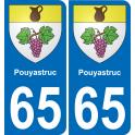65 Pau autocollant sticker plaque immatriculation auto ville