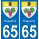 65 Pau autocollant sticker plaque immatriculation auto ville