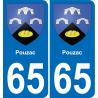 65 Pau autocollant sticker plaque immatriculation auto ville