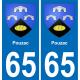 65 Pau autocollant sticker plaque immatriculation auto ville