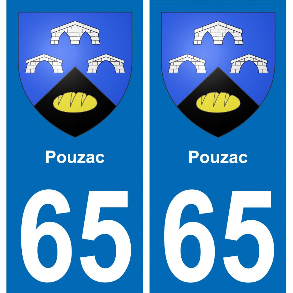 65 Pau autocollant sticker plaque immatriculation auto ville