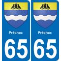 65 Pau autocollant sticker plaque immatriculation auto ville