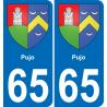 65 Pujo-aufkleber plakette ez stadt