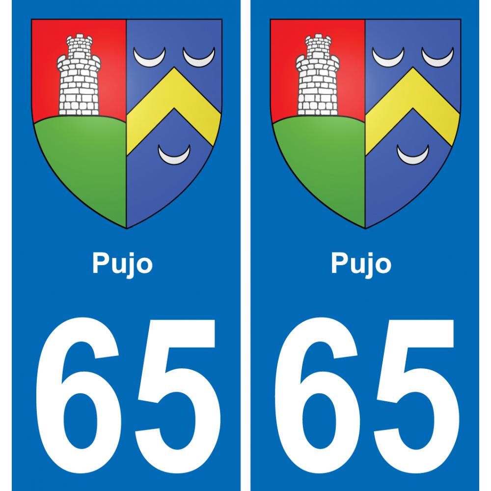 65 Pau autocollant sticker plaque immatriculation auto ville