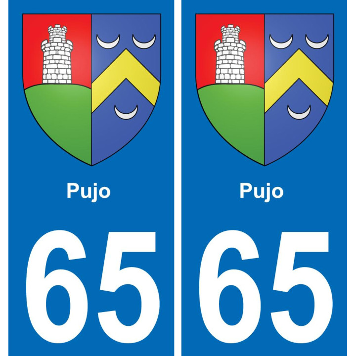65 Pujo placa etiqueta de registro de la ciudad