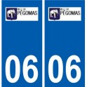 06 Pégomas logo ville sticker autocollant plaque