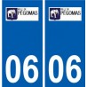 06 Pégomas logo ville sticker autocollant plaque