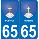 65 Pau autocollant sticker plaque immatriculation auto ville