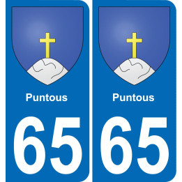 65 Puntous placa etiqueta de registro de la ciudad