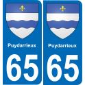 65 Pau autocollant sticker plaque immatriculation auto ville
