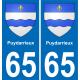 65 Pau autocollant sticker plaque immatriculation auto ville