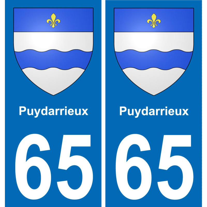 65 Puydarrieux sticker plate registration city