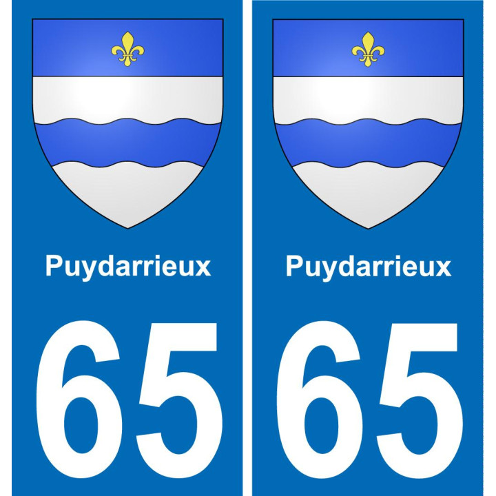 65 Puydarrieux placa etiqueta de registro de la ciudad