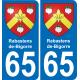65 Pau autocollant sticker plaque immatriculation auto ville