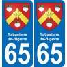65 Rabastens-de-Bigorre adesivo piastra di registrazione city