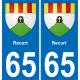 65 Recurt autocollant sticker plaque immatriculation auto ville