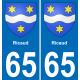 65 Ricaud autocollant sticker plaque immatriculation auto ville